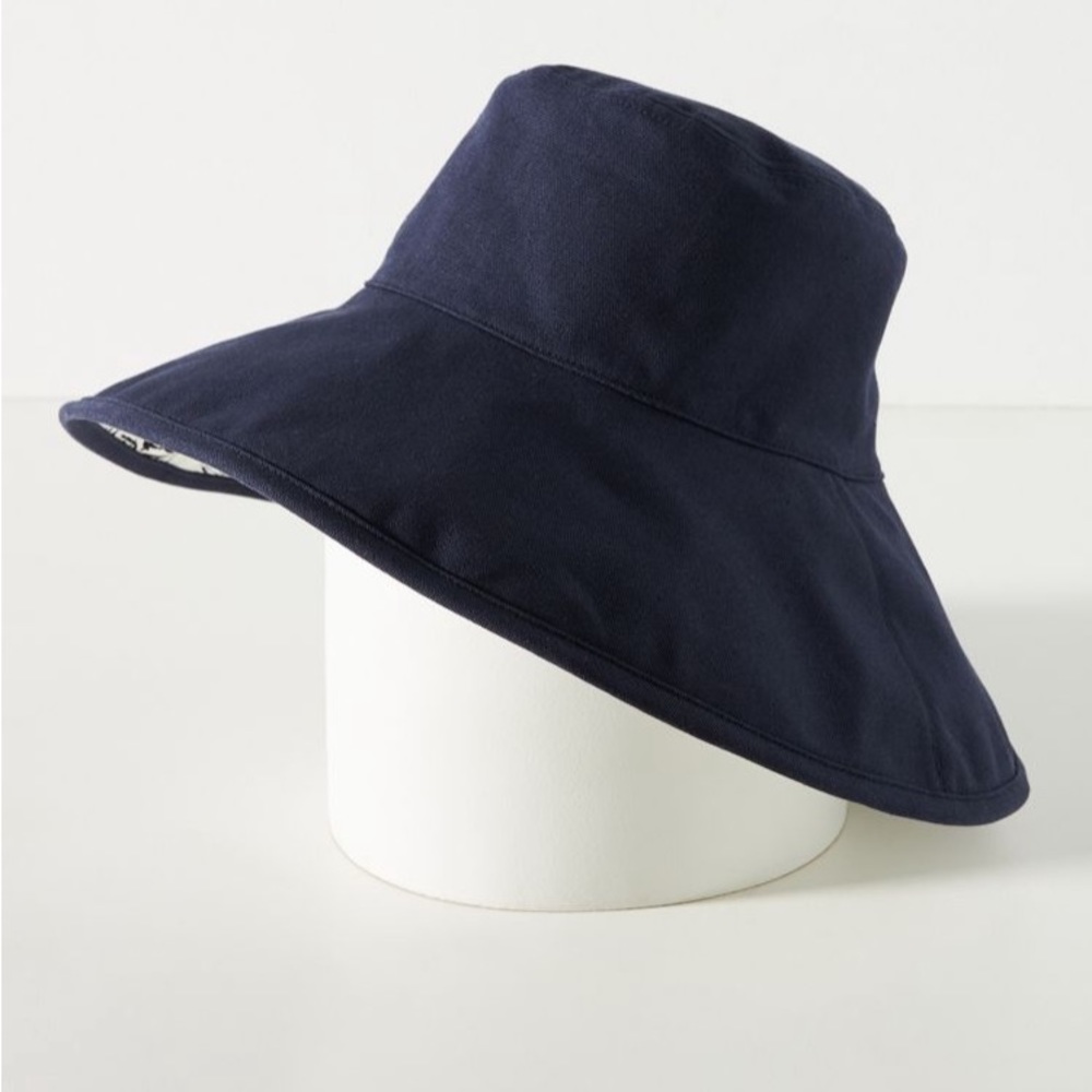 Anthropologie Reversible Canvas Bucket Hat